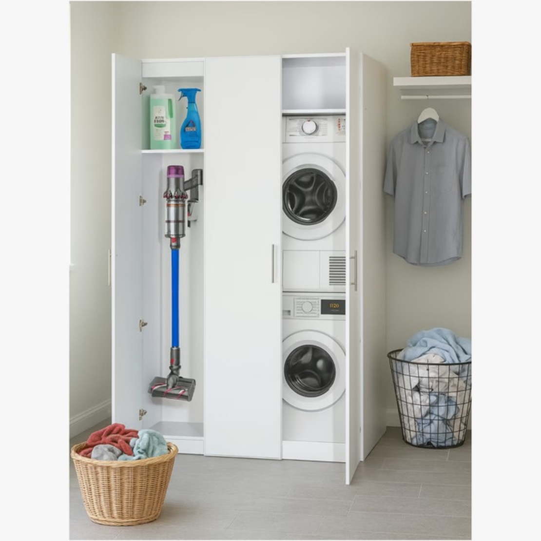 ארון שירות 3 דלתות למכונת כביסה ולמייבש דגם אופיר 413 מבית יראון YIRON - תוצרת ישראל