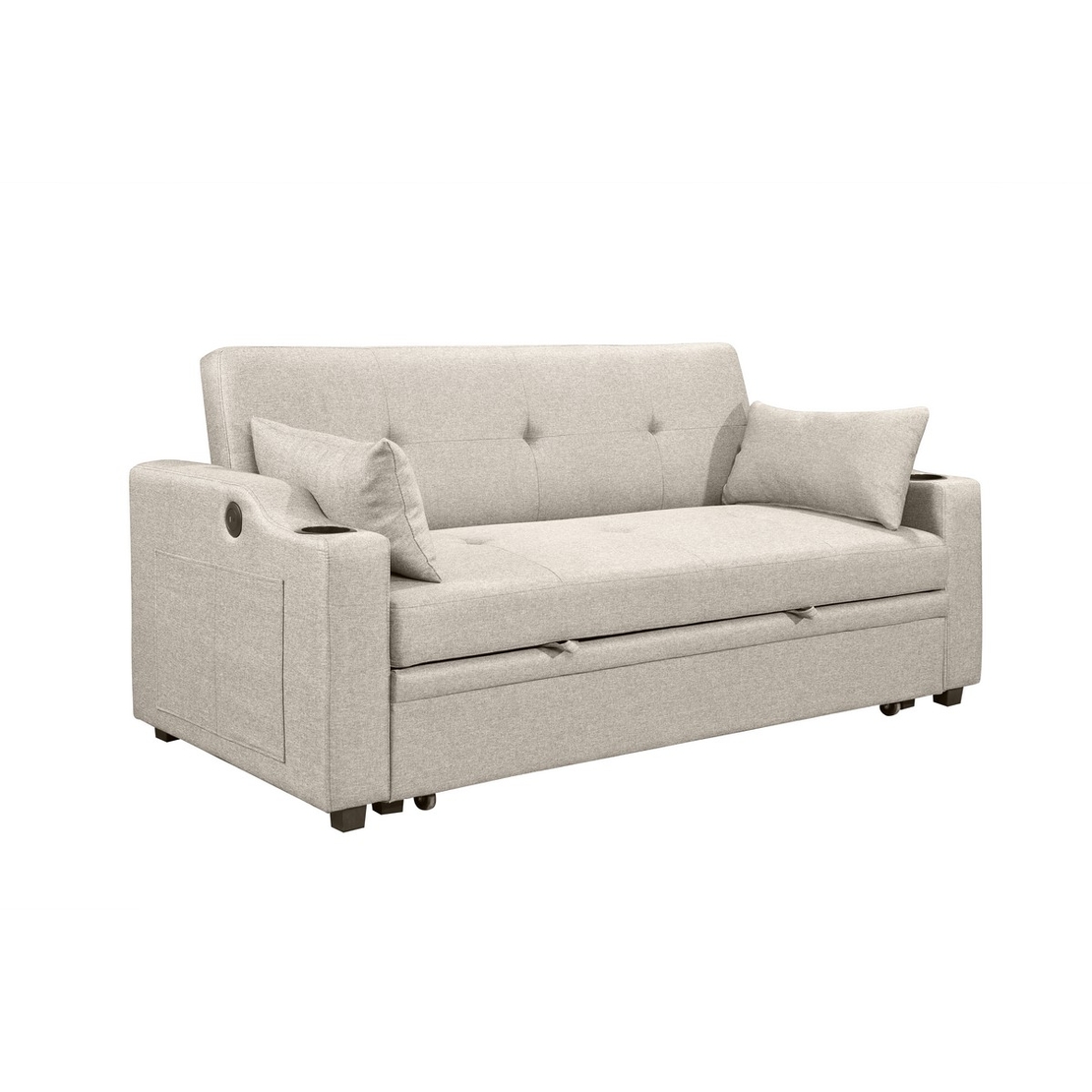 ספה דו-מושבית נפתחת למיטה זוגית דגם פצ’רטי PACERTI חום בהיר (בז')