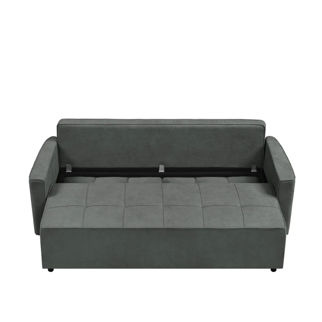 ספה מעוצבת נפתחת למיטה זוגית עם ארגז מצעים דגם ספידי אפור