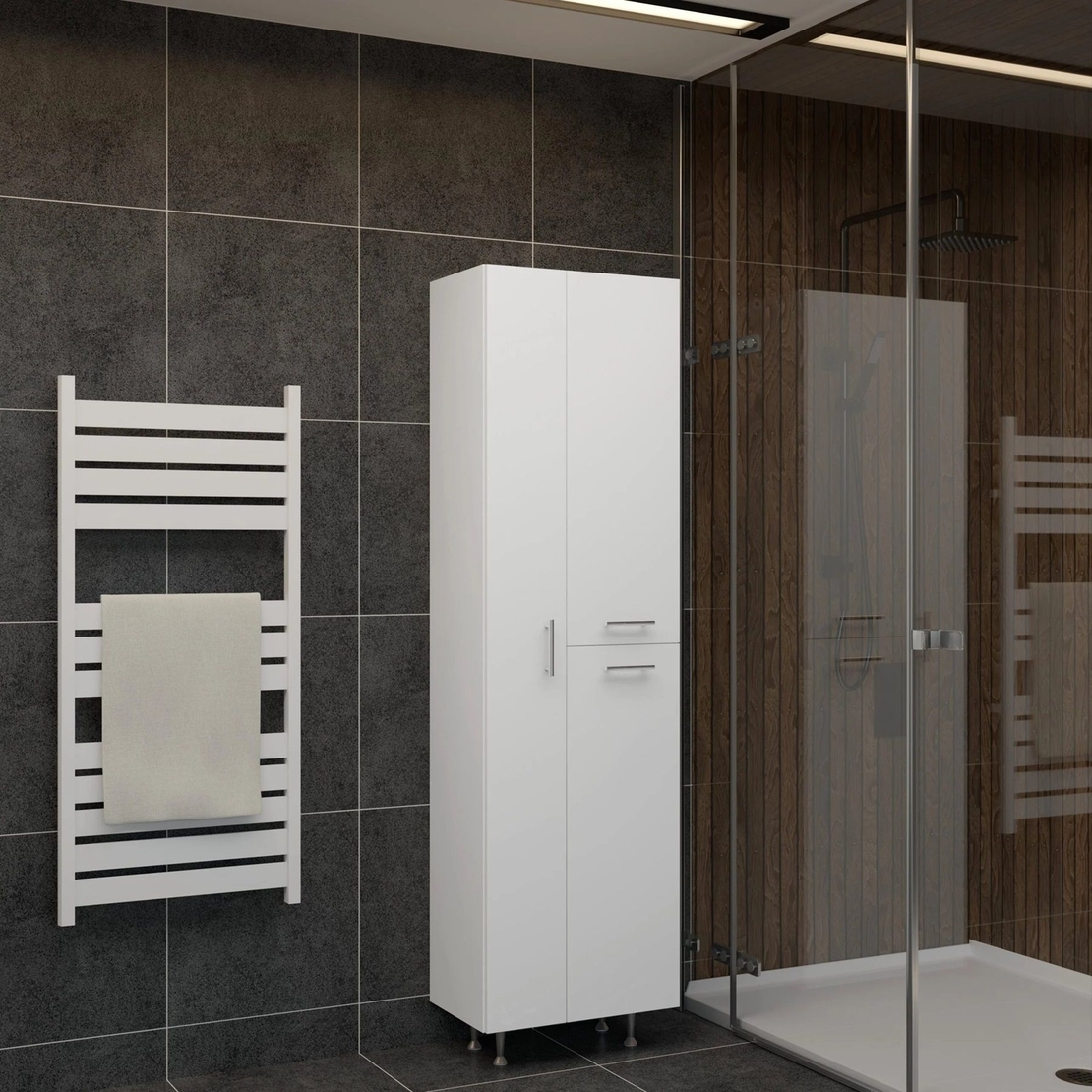 ארון שרות עם מקום אחסון למגב/מטאטא ודלי דגם אביעד AVIAD