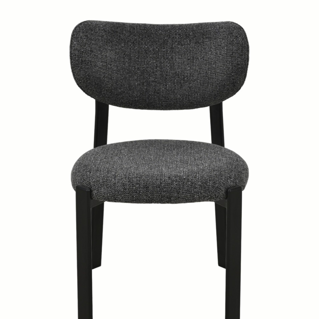 זוג כסאות לפינת אוכל מרופדים בד רחיץ דגם דורי רגל שחורה