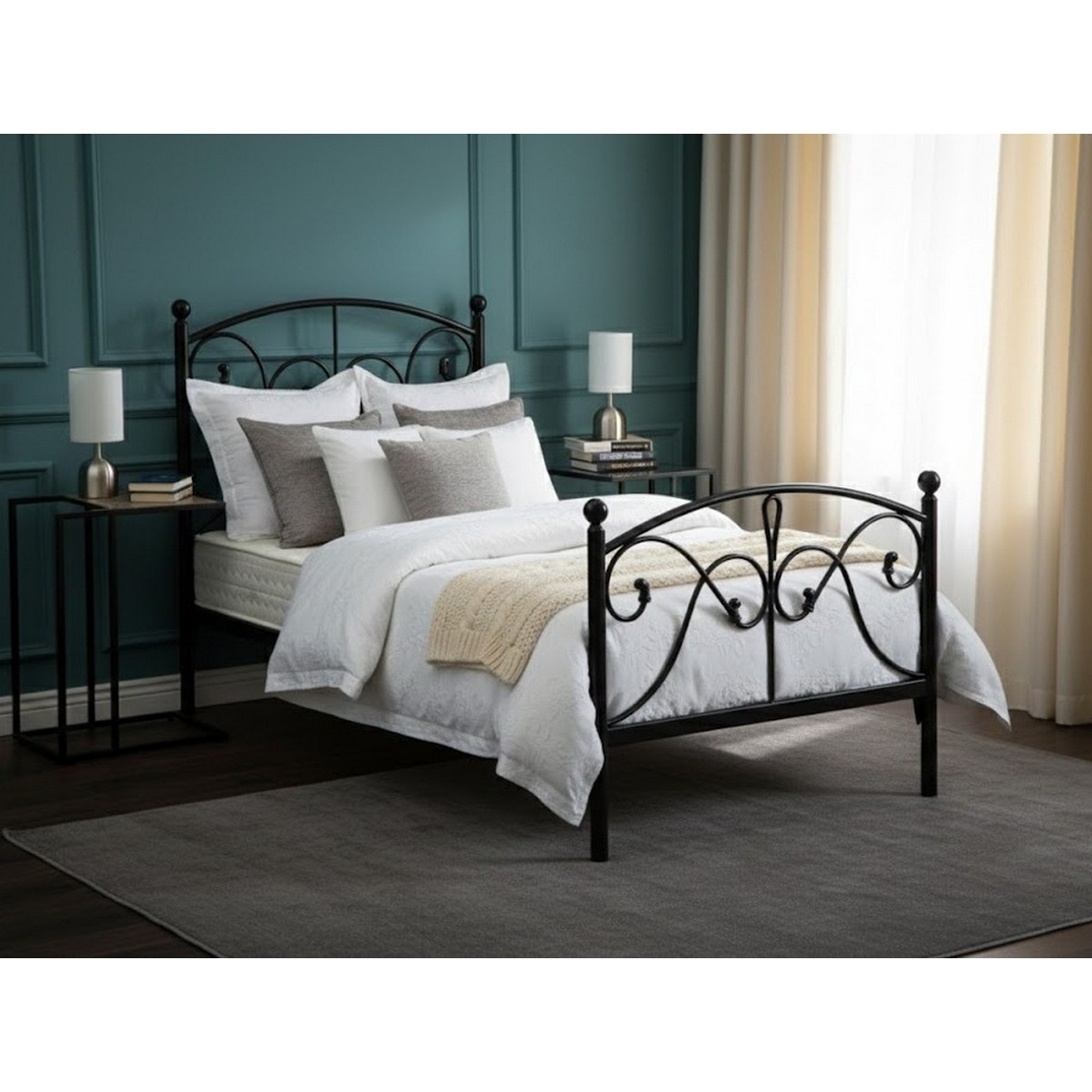 מיטת יחיד ממתכת למזרן 190×90 דגם מנילה MANILA