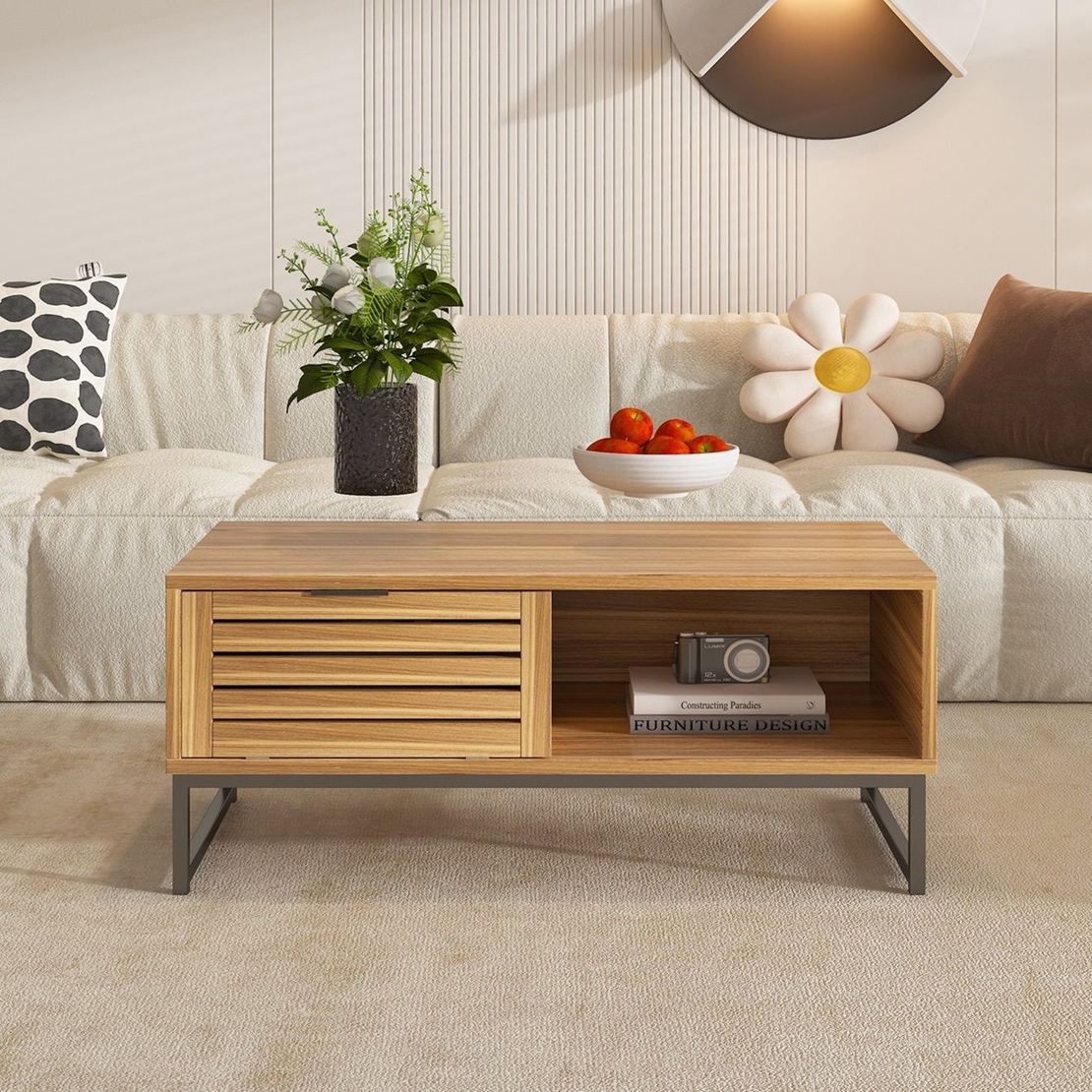 שולחן סלון בגוון אלון דגם פלאשינג FLUSHING