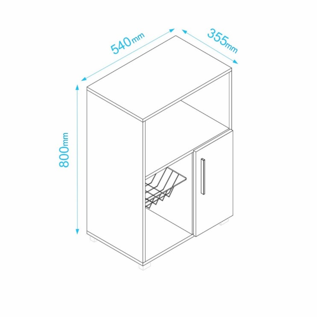 ארונית שירות למטבח ומיקרוגל דגם סקנדי SCANDY