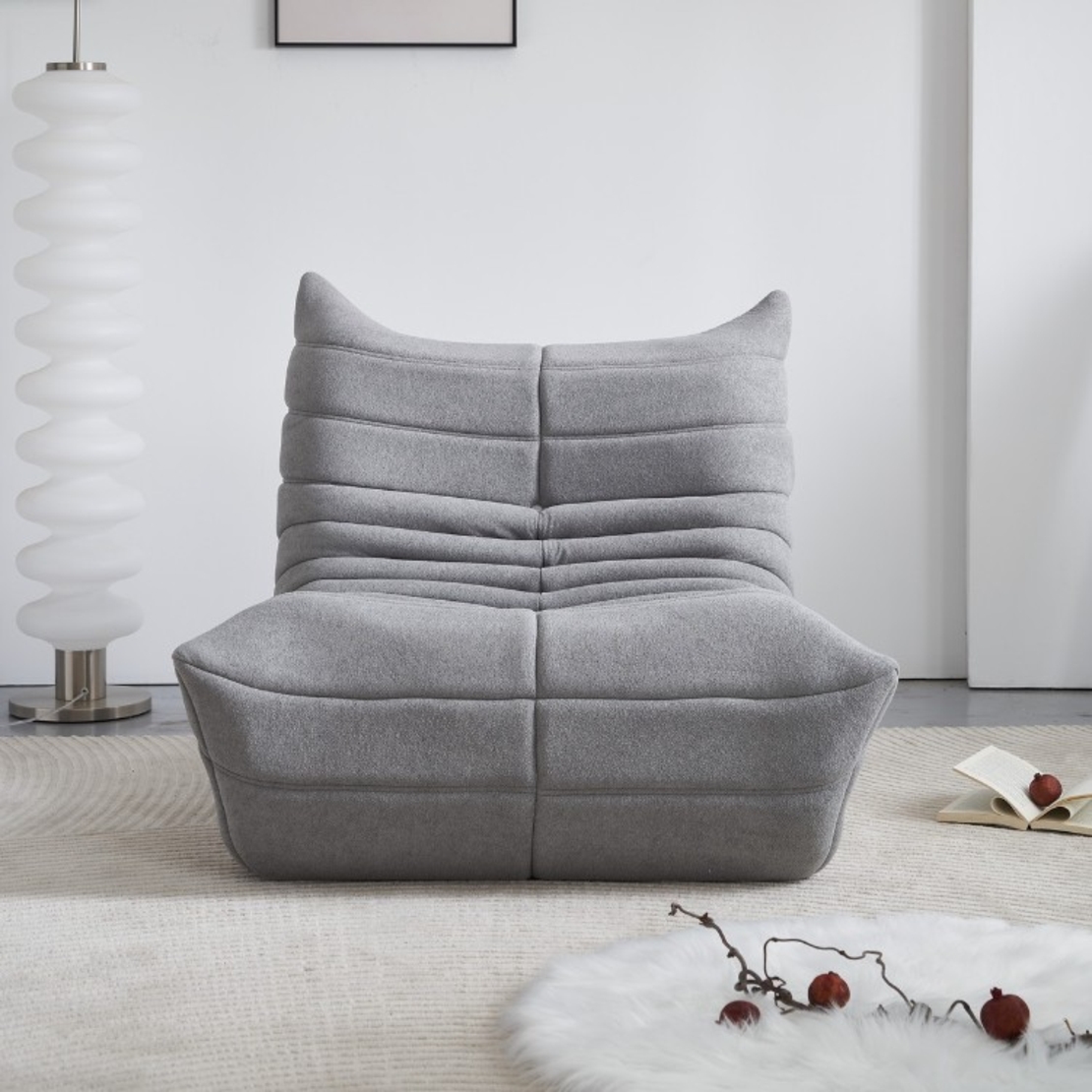 כורסת רביצה שזלונג דגם דייזי DAIZY אפור בהיר