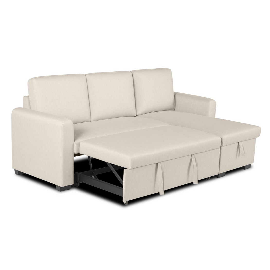 סלון פינתי מודולרי נפתח למיטה כולל ארגז מצעים דגם סלינה SELINA בז'