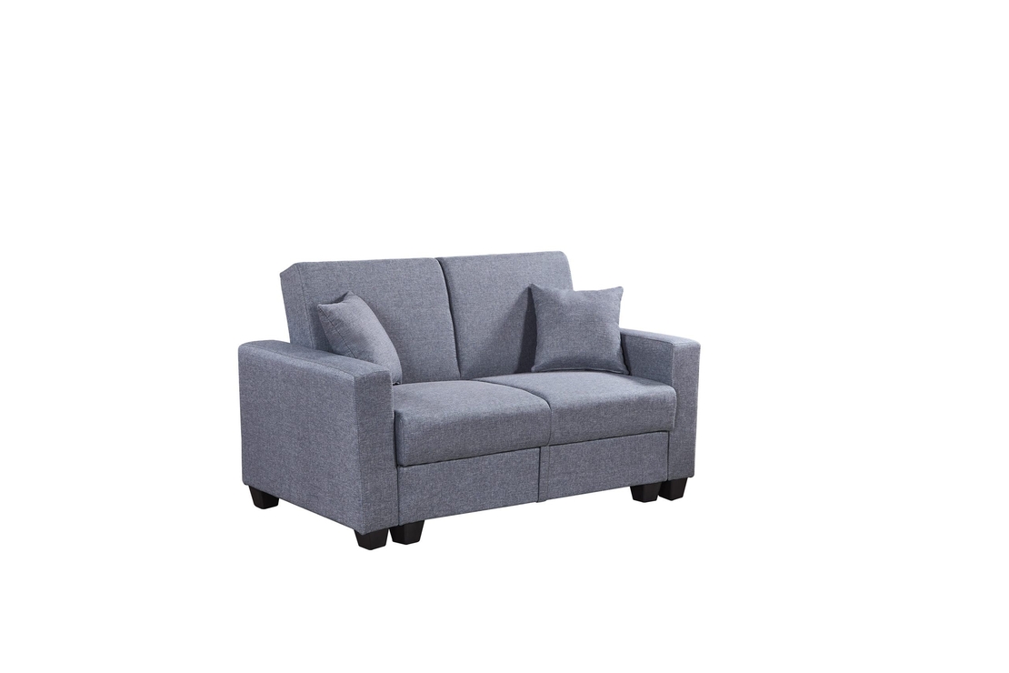 ספה 3+2 כולל ארגז אחסון נפתח למיטה דגם נפטון אפור