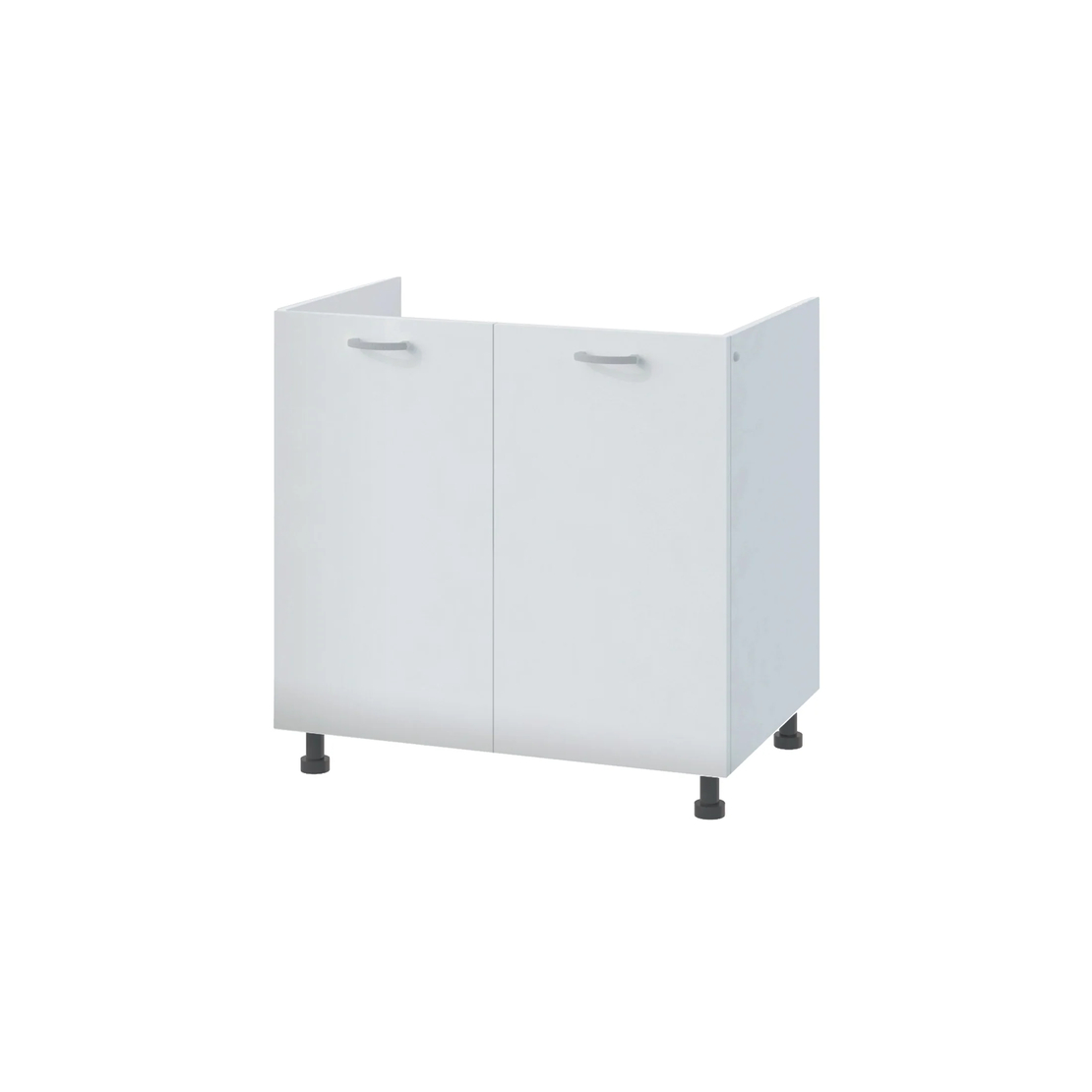 ארונות מטבח מודרני ברוחב 80 כולל כיור נירוסטה דגם מליבו Malibu לבן