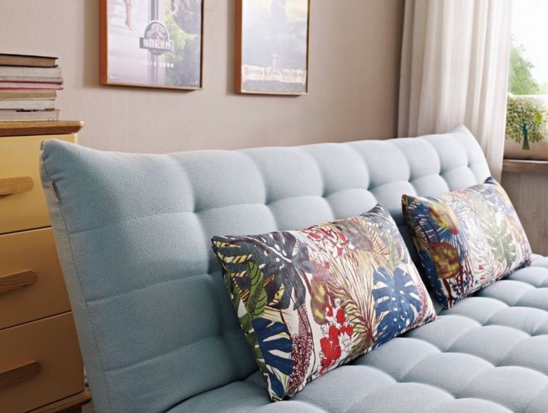 ספה מעוצבת נפתחת למיטה ברוחב וחצי דגם אריס ARIS תכלת