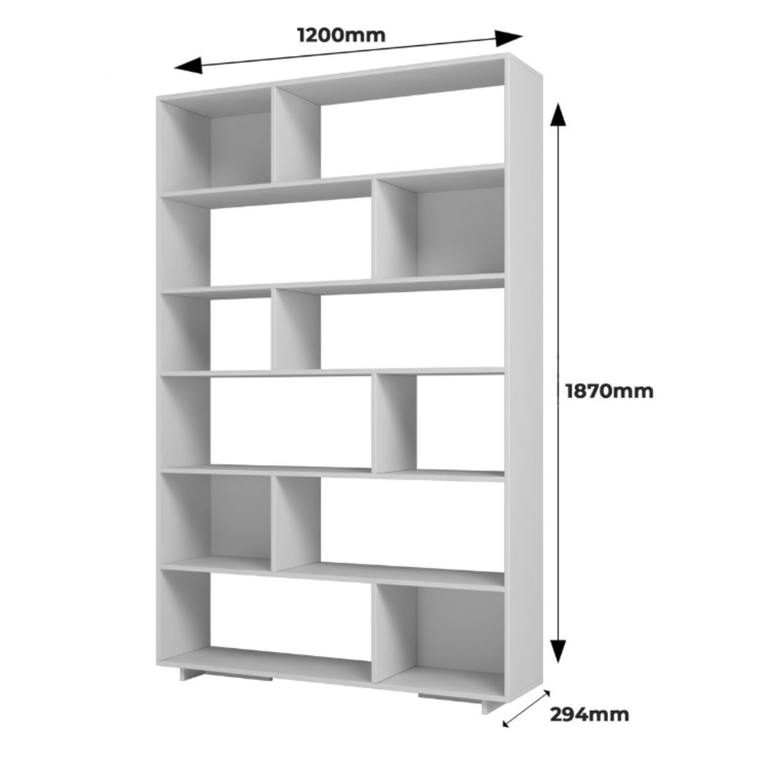 כוורת כוננית מדפים רוחב 120 דגם לופט LOFT XL לבן