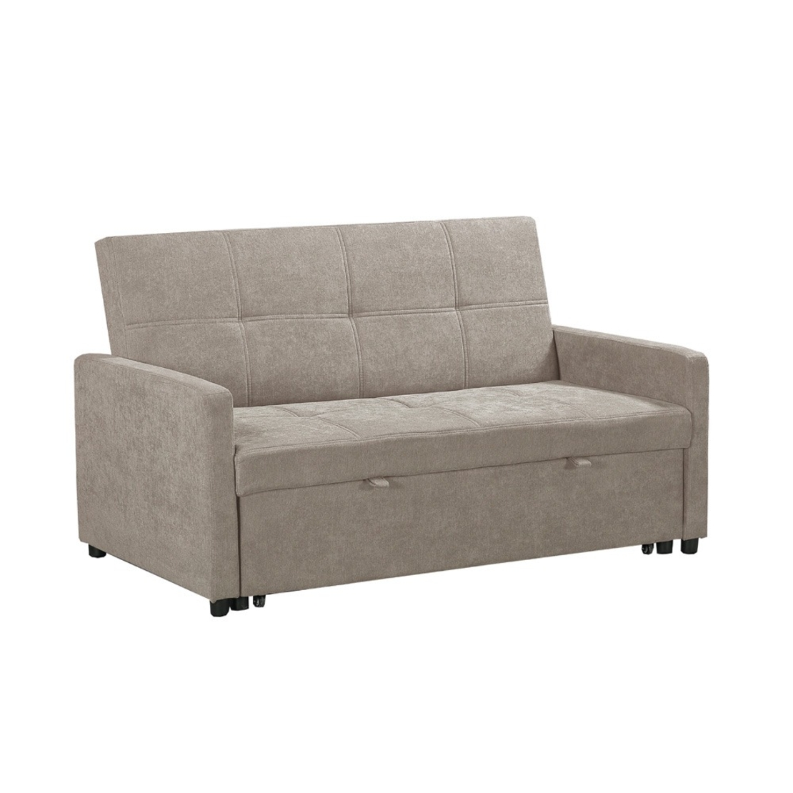 ספה דו מושבית ברוחב 140 נפתחת למיטה רחבה עם ראש מתכוונן דגם אורטל קפוצ'ינו