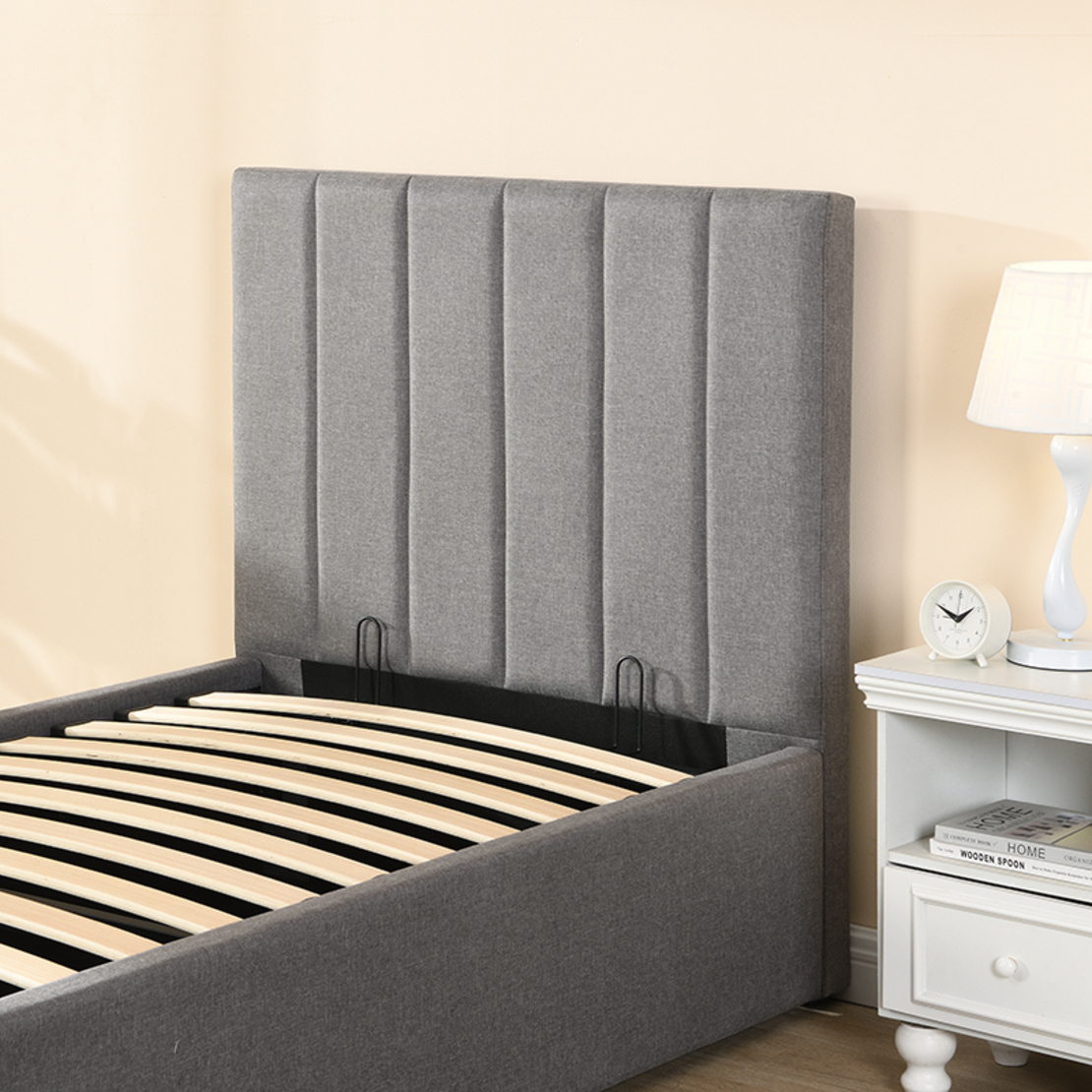 מיטת יחיד לילדים ונוער עם ארגז מצעים 90×190 דגם סרה SERRA אפור