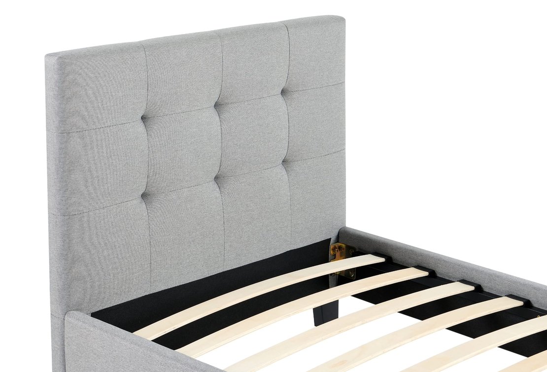 מיטת יחיד מרופדת למזרן 90×190 דגם פנטזי אפור