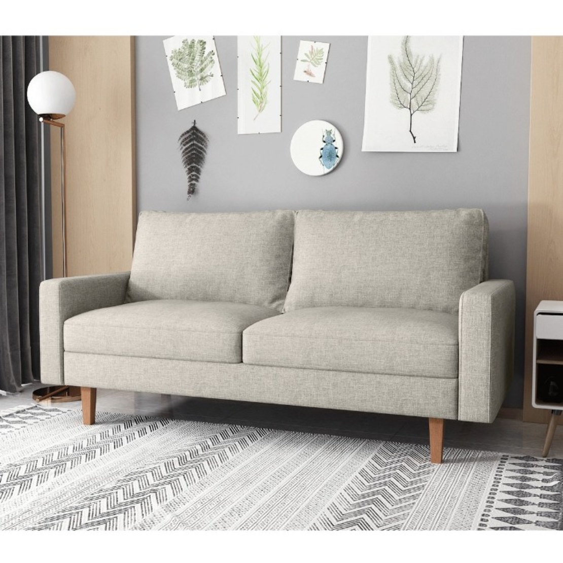 ספה תלת מושבית מעוצבת דגם לרה LARA חום בהיר (בז')