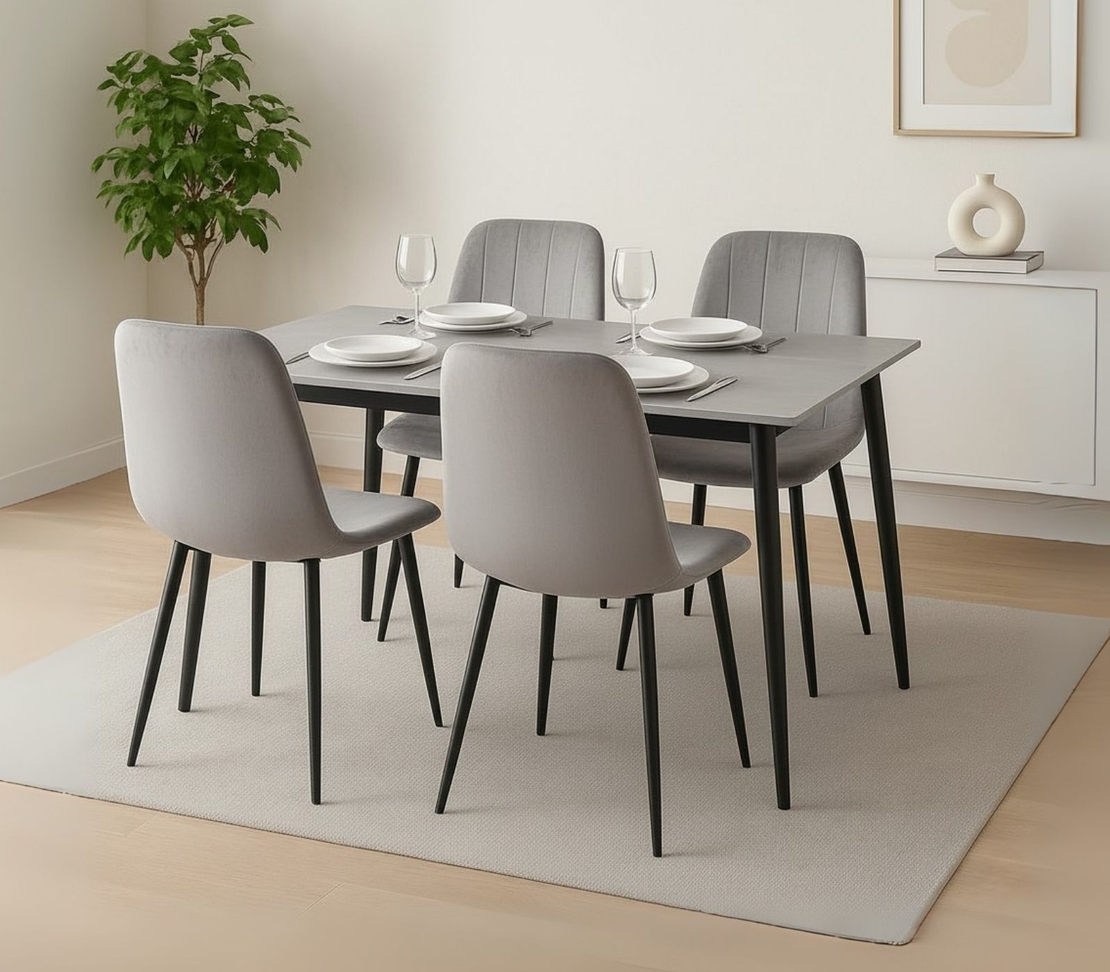 פינת אוכל מקרמיקה אפורה 120/70 ס