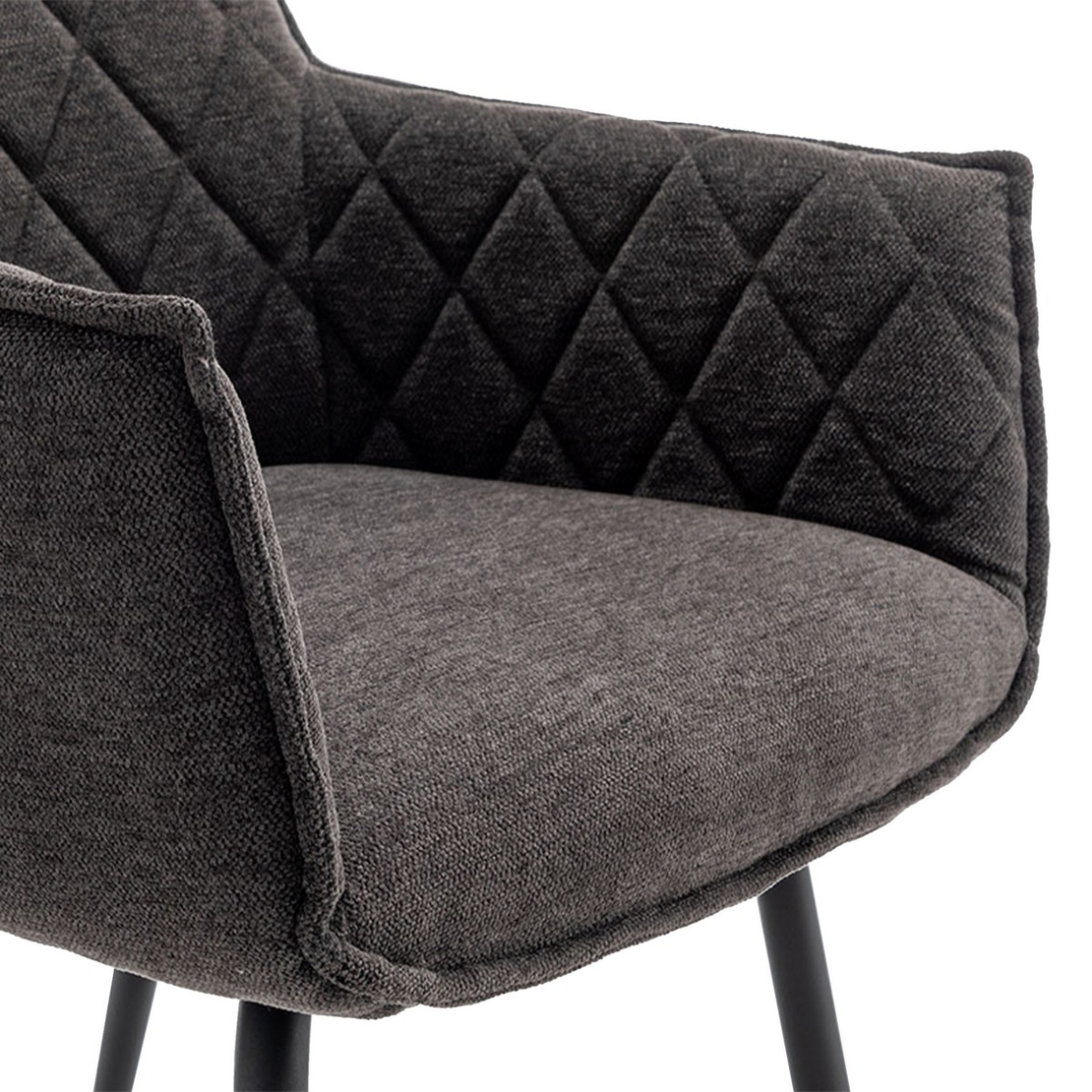 זוג כסאות לפינת אוכל מרופדים דגם קפטן CAPITAN אפור