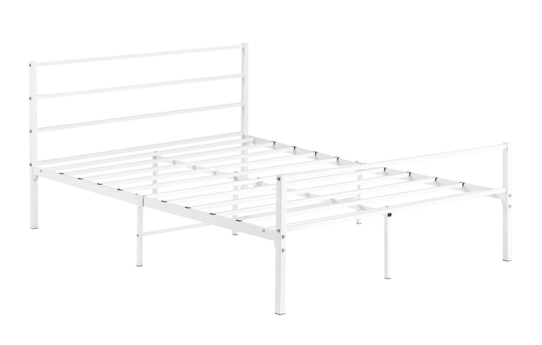 מיטה וחצי ממתכת למזרן 120×190 דגם נויה לבן