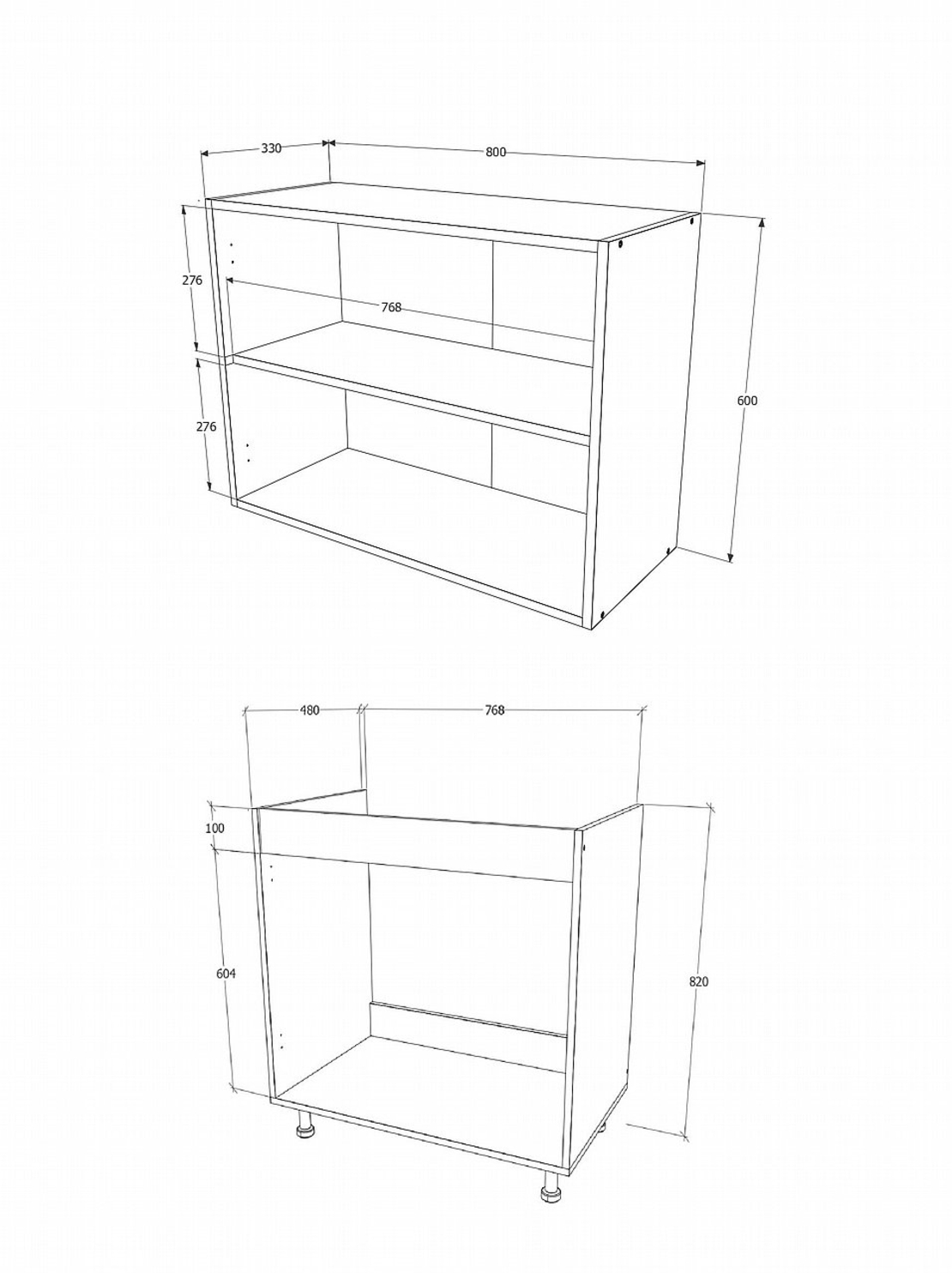 ארונות מטבח מודרני ברוחב 80 כולל כיור נירוסטה דגם נאפולי Napoli לבן