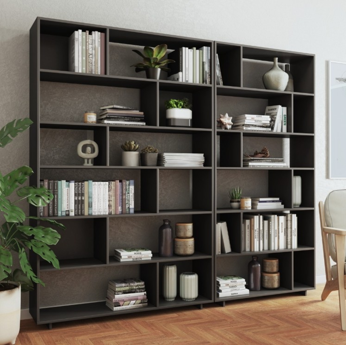 כוורת כוננית מדפים רוחב 120 דגם לופט LOFT XL שחור