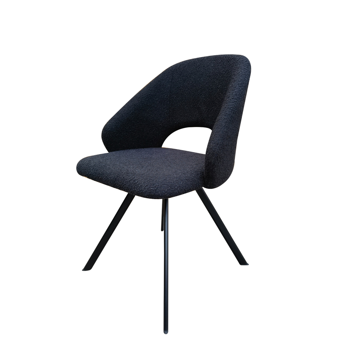 כיסא פינת אוכל איכותי מבד בוקלה רחיץ ודוחה כתמים דגם פרינס שחור