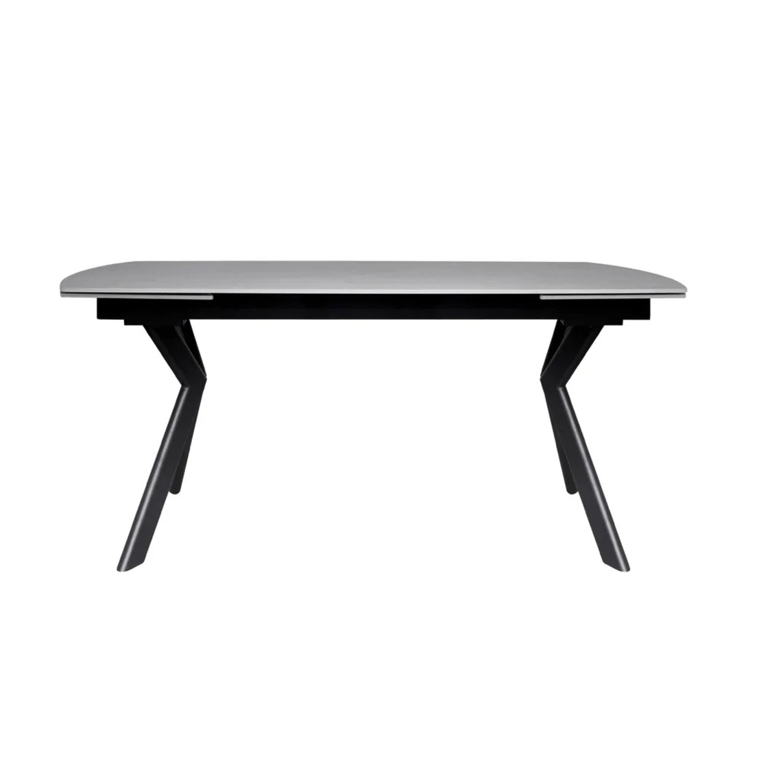 שולחן אוכל אבן קרמית נפתח 1.8-2.6 מ' עם רגלי ברזל דגם גלבוע אבן