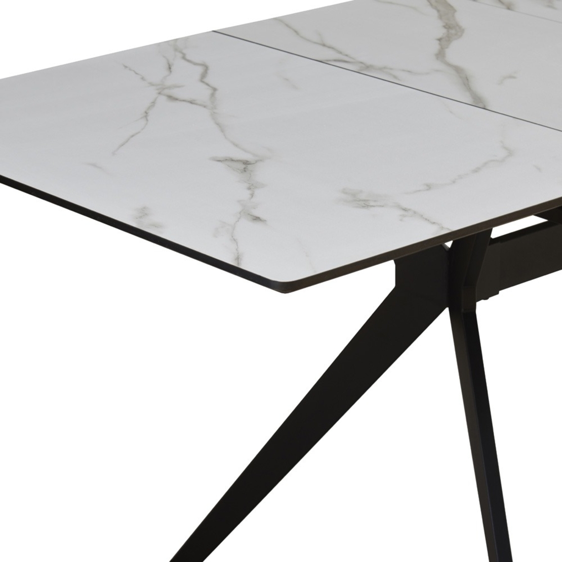 פינת אוכל נפתחת 1.2-2.0 מ' עם 4 כסאות דגם סנטוריני לבן-רוז