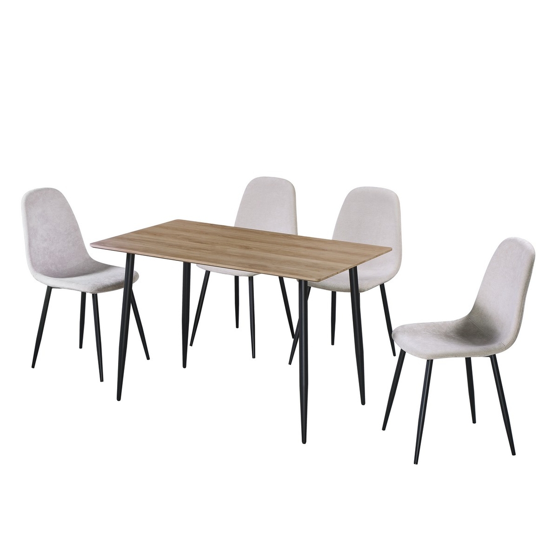 פינת אוכל קומפקטי שולחן ו4 כסאות מרופדים דגם לואיס LEWIS כסא בז'