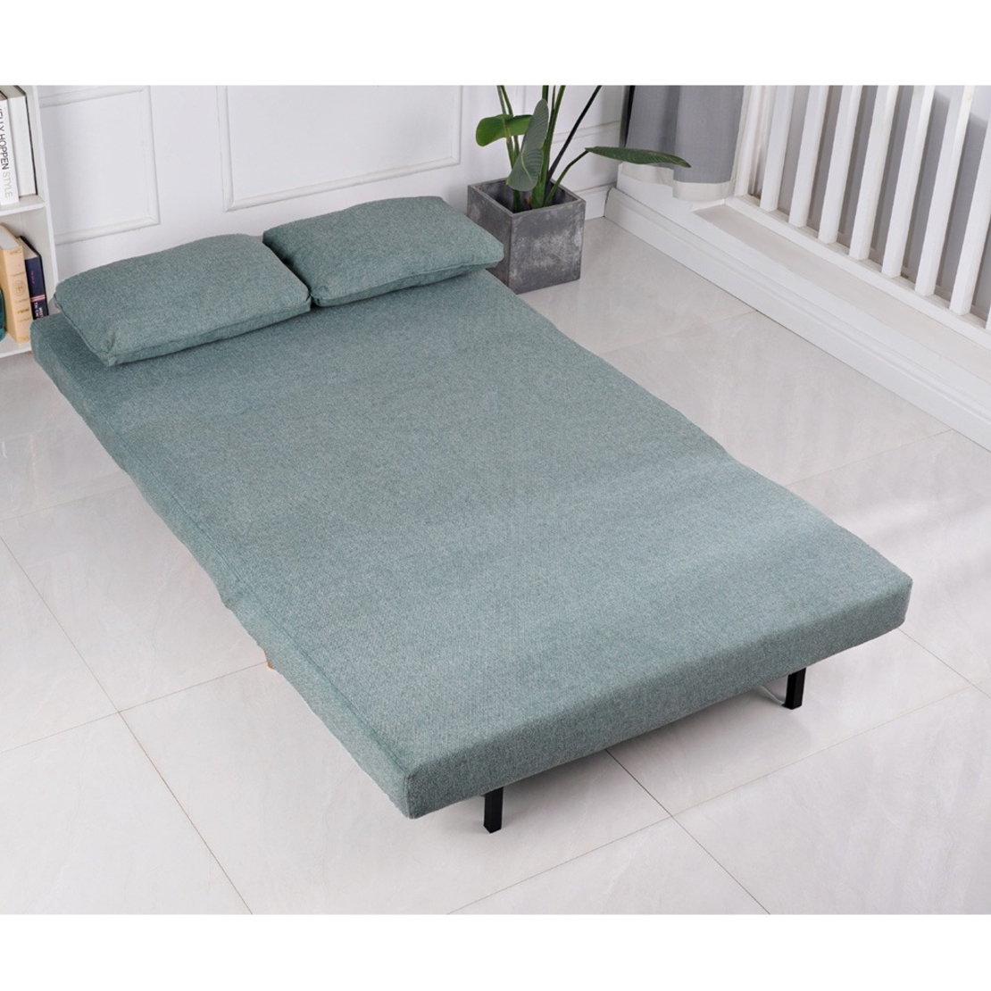 ספה ברוחב 120 נפתחת למיטה מרופדת בד רחיץ דגם נינט ירוק