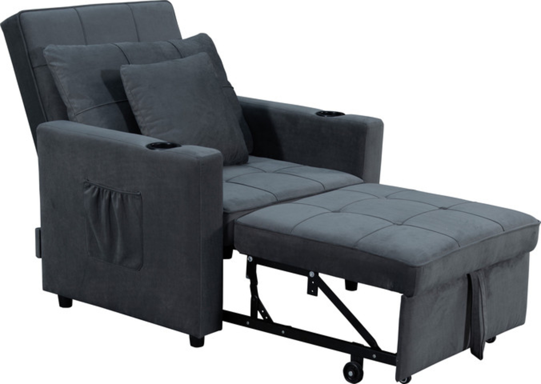 כורסת מיטה נפתחת דגם ליבורנו Livorno אפור כהה