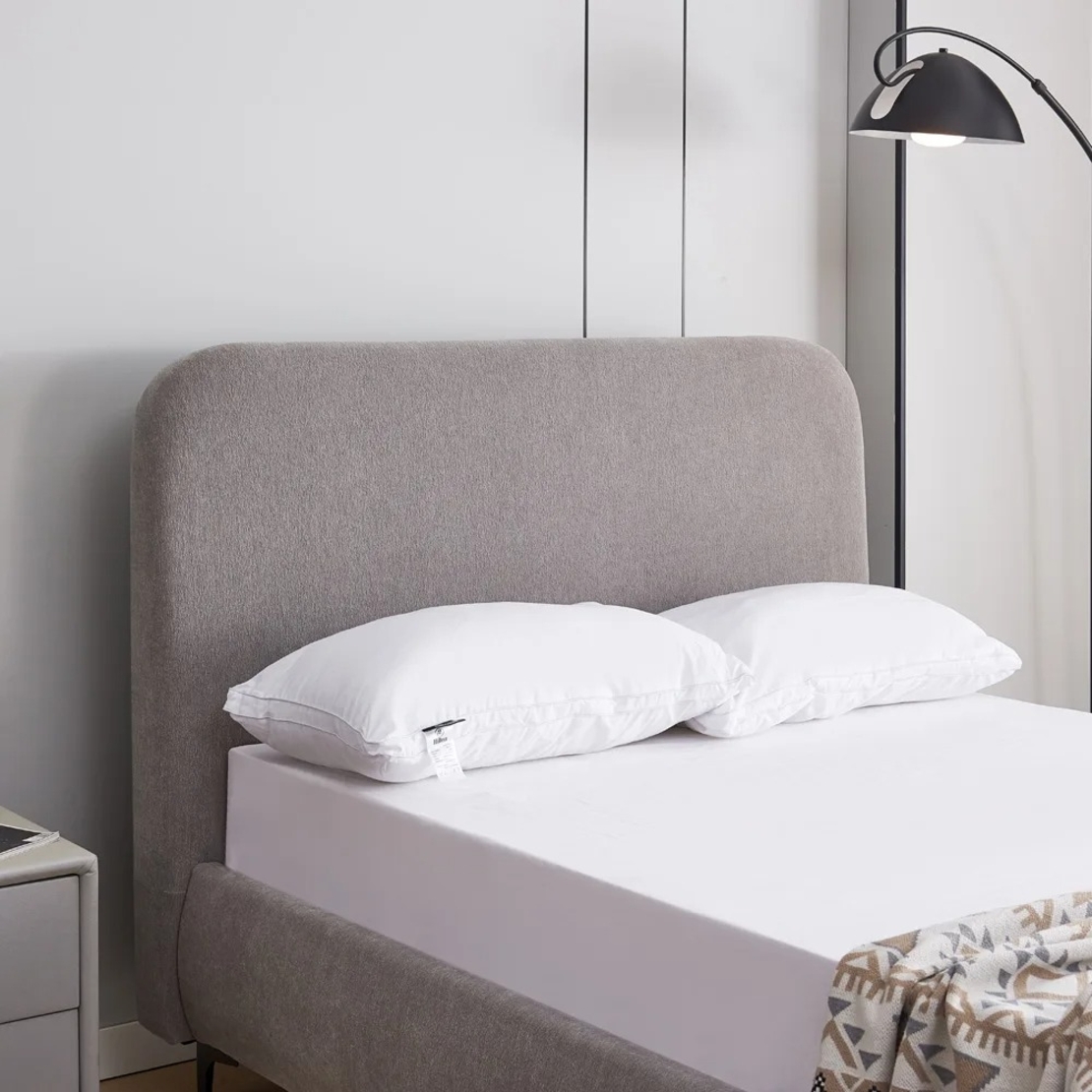 מיטה יחיד למזרן 90×190 מרופדת בד רחיץ 3D עם רגלי ברזל דגם קורין אפור