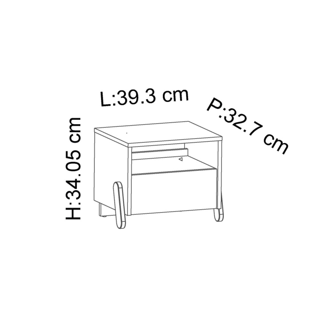 שידת לילה עם מגירה דגם נאילי NAILI