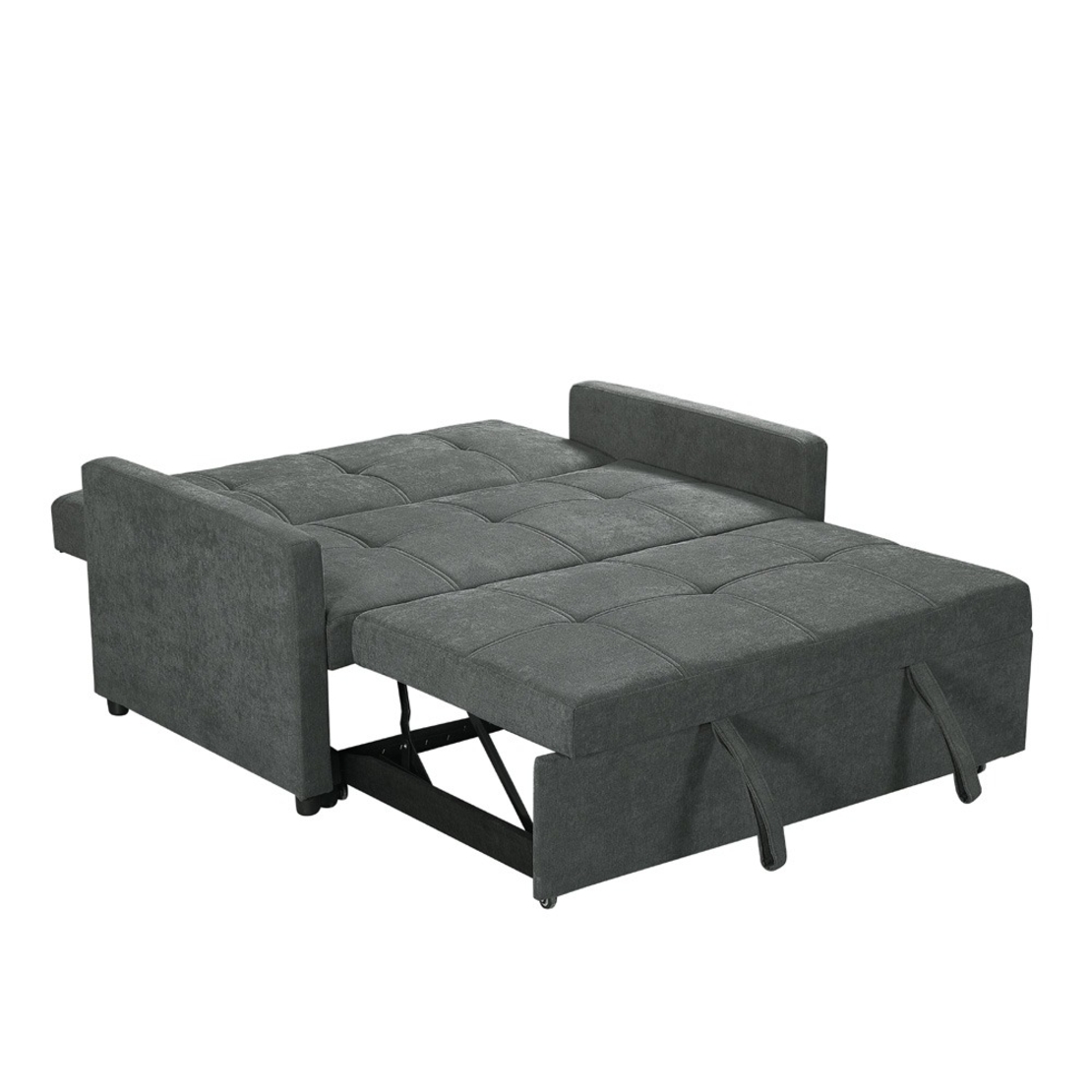 ספה תלת מושבית בחרוחב 160 נפתחת למיטה זוגית עם ראש מתכוונן דגם אורטל אפור