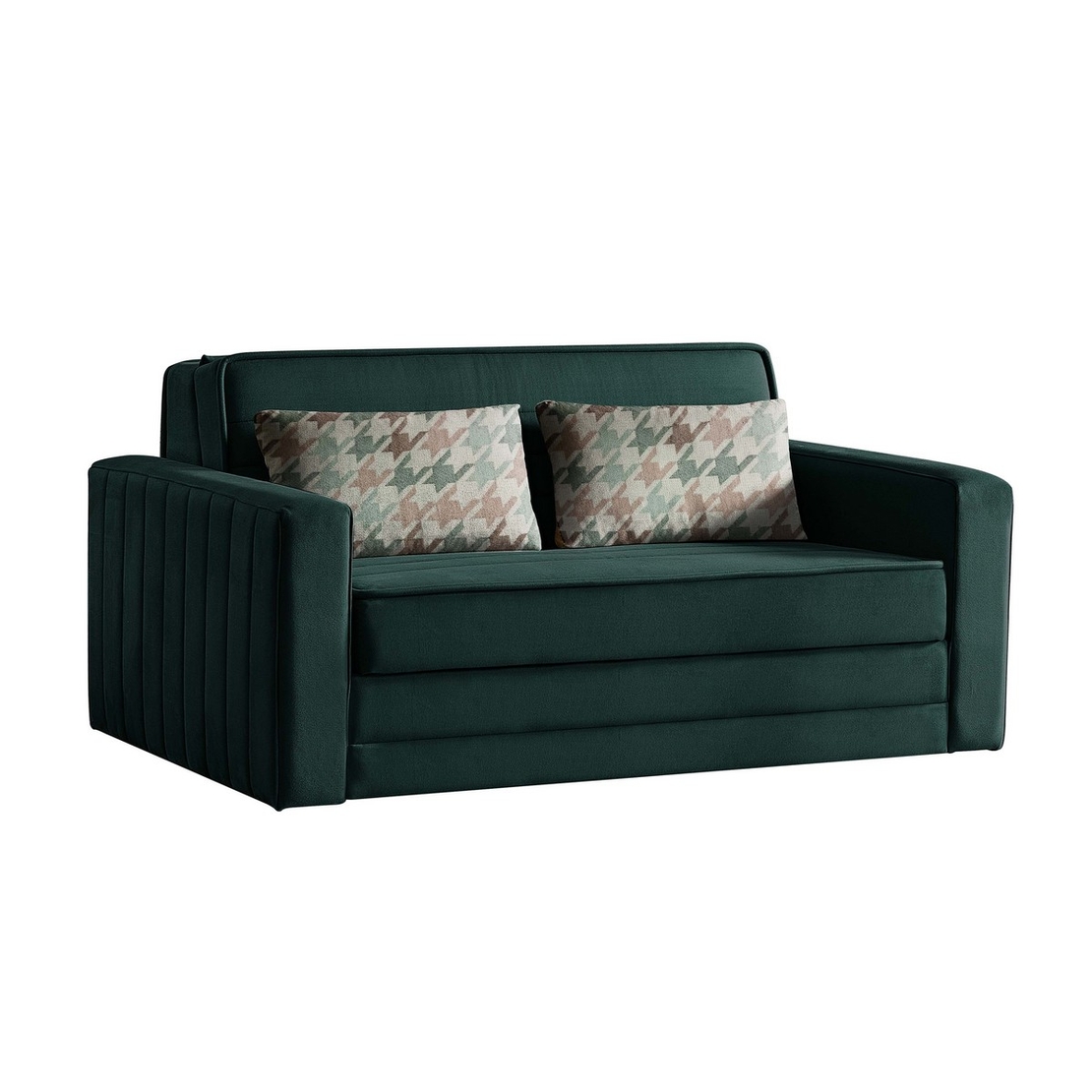 ספה דו-מושבית נפתחת למיטה זוגית עם ארגז מצעים דגם דומו DOMO ירוק