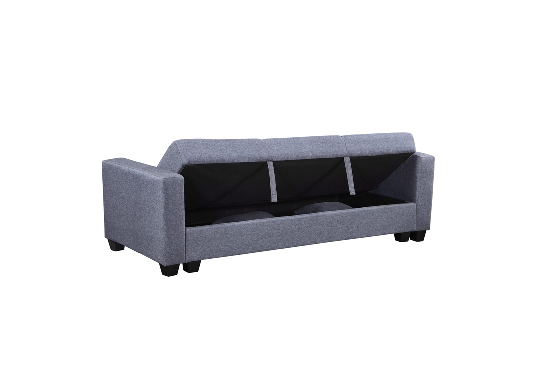 ספה 3+2 כולל ארגז אחסון נפתח למיטה דגם נפטון אפור