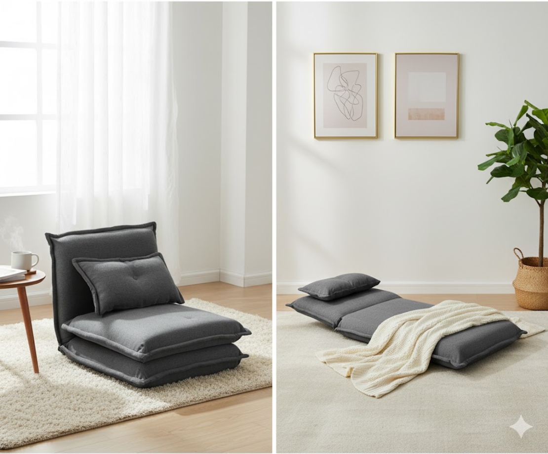 כורסא נפתחת למיטת יחיד דגם לוטוס LOTOS אפור