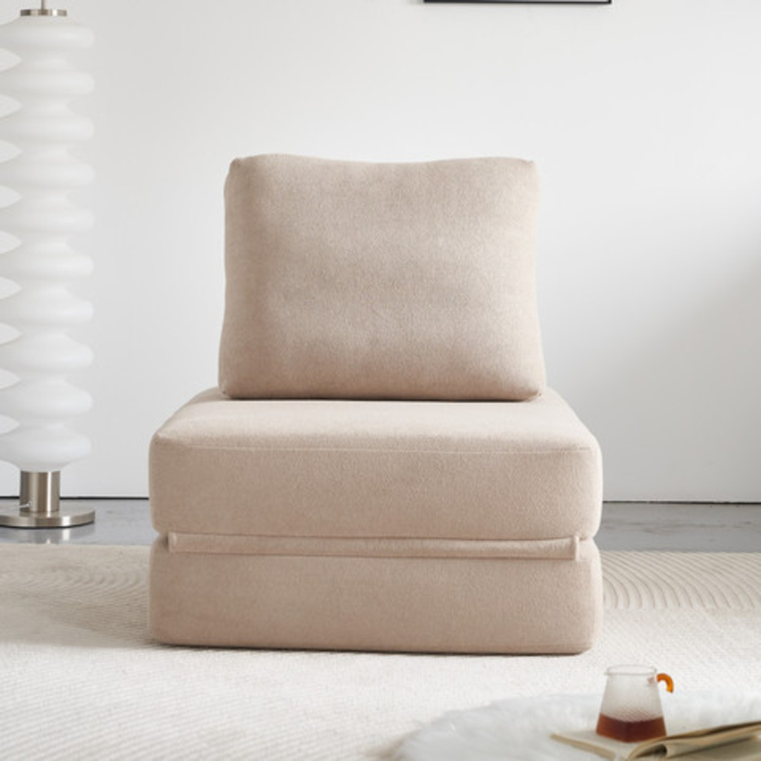 כורסא נפתחת למיטת יחיד דגם אתנה ATENA חום בהיר (בז')