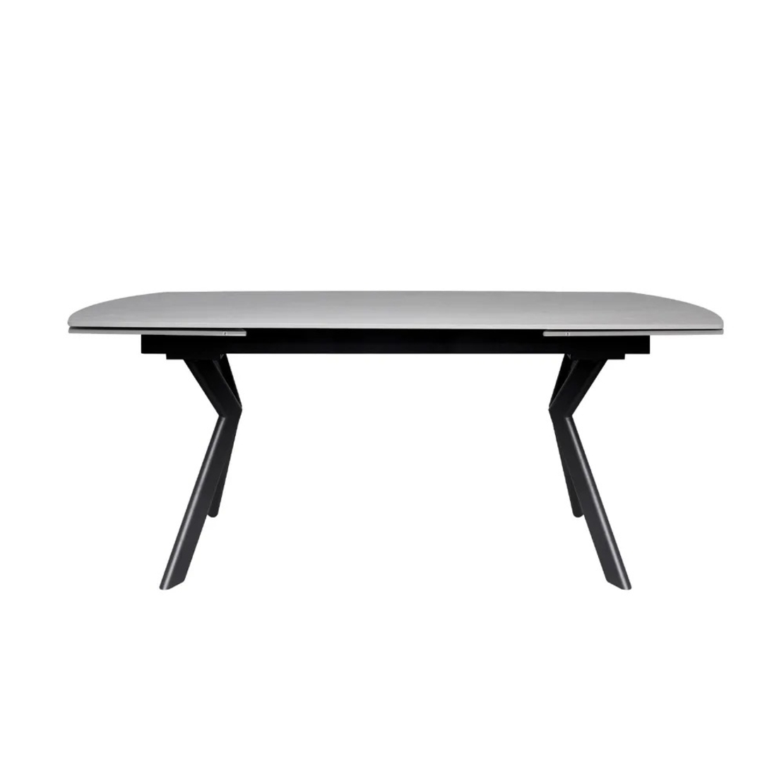 שולחן אוכל אבן קרמית נפתח 1.8-2.6 מ' עם רגלי ברזל דגם גלבוע סהרה