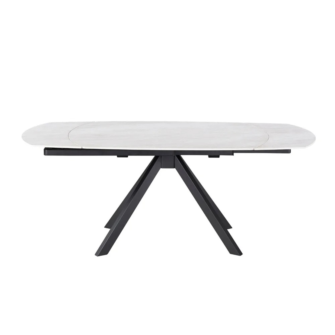 שולחן אוכל אבן קרמית נפתח עם רגלי ברזל דגם טייפון סהרה