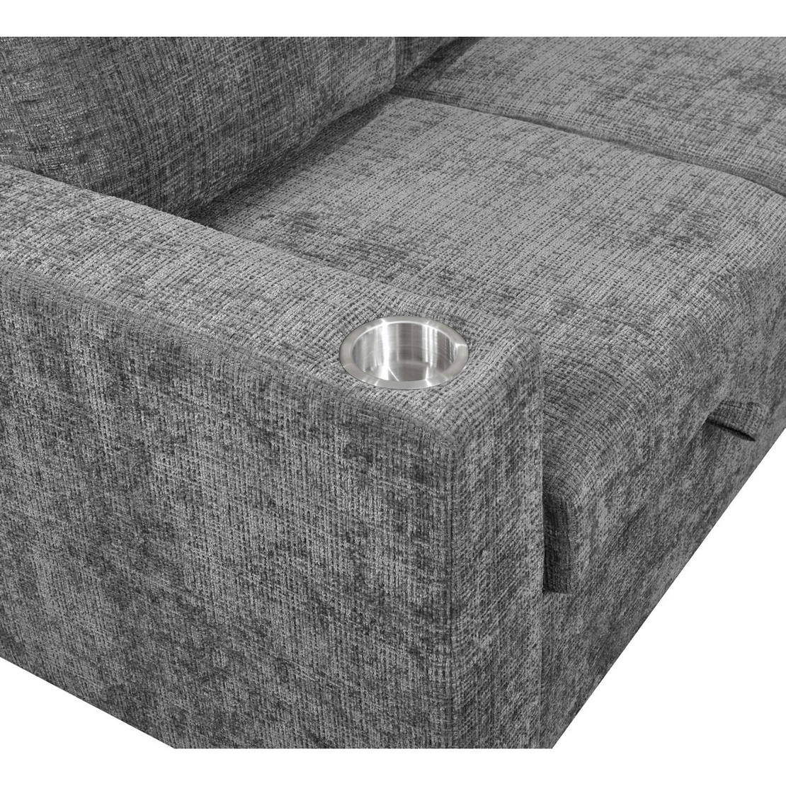 סלון פינתי מודולרי נפתח למיטה זוגית עם ארגז מצעים דגם לאטי LATTI אפור כהה