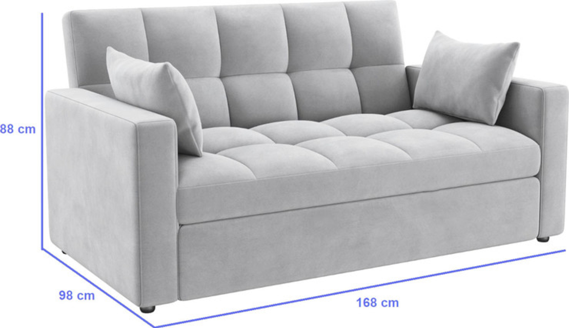 ספה נפתחת זוגית סיינה Sienna אפור בהיר