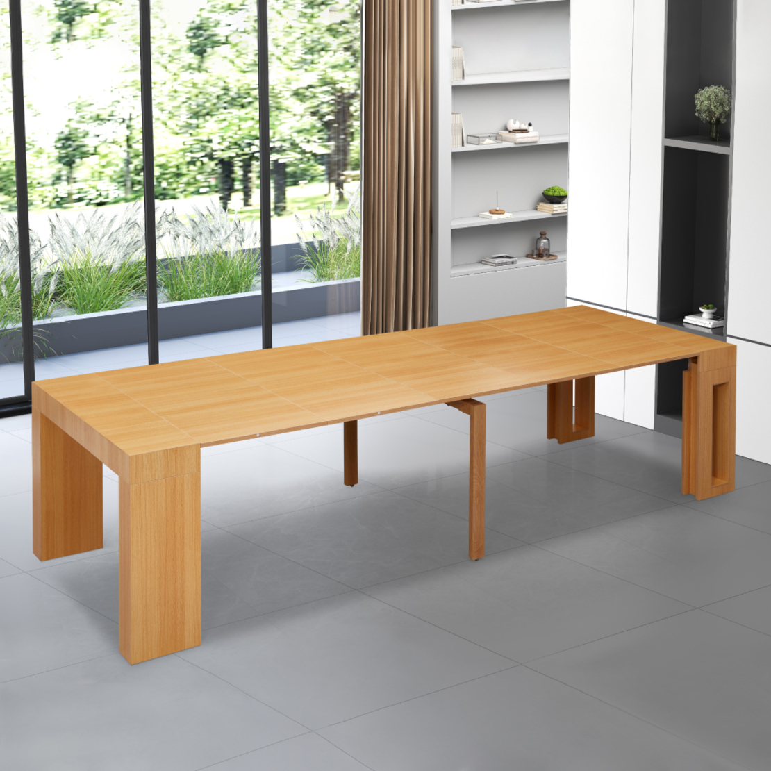 קונסולה נפתחת לפינת אוכל 3 מטר דגם הרמס Hermes עץ טבעי | מבית WOODY