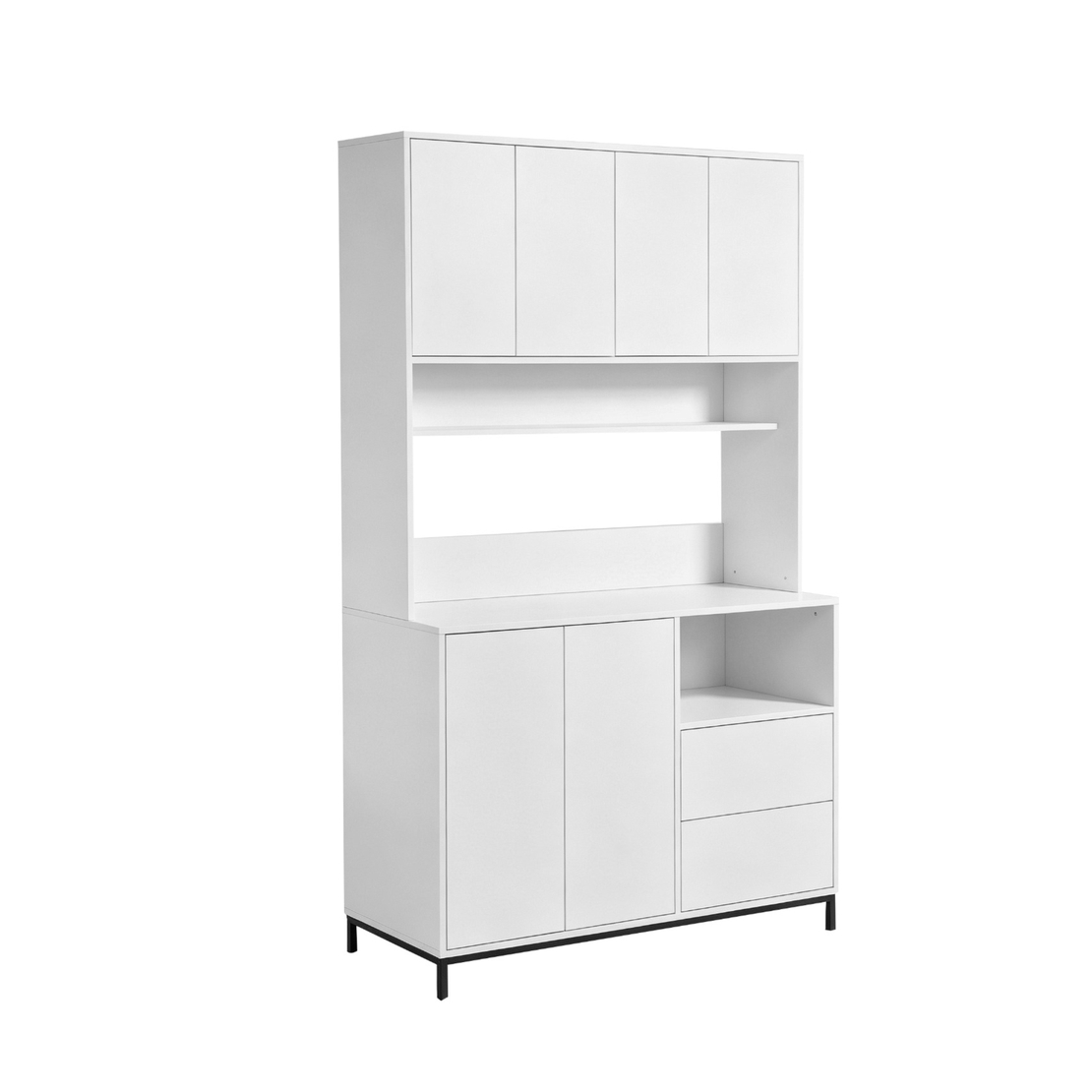 ארון שירות למטבח 120×210 עם מקום למיקרוגל דגם אוריין Orian לבן | מבית WOODY