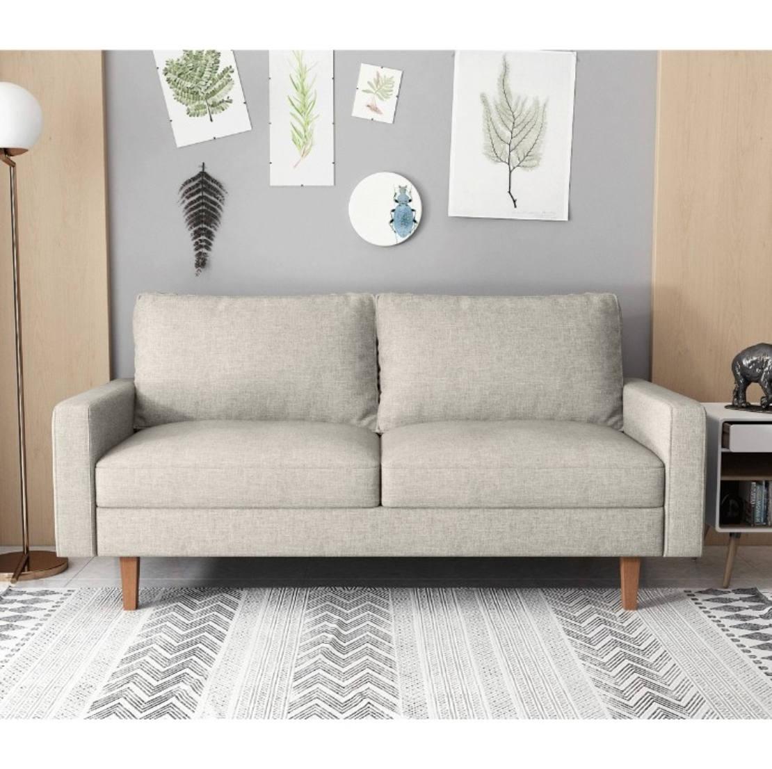 ספה תלת מושבית מעוצבת דגם לרה LARA חום בהיר (בז')