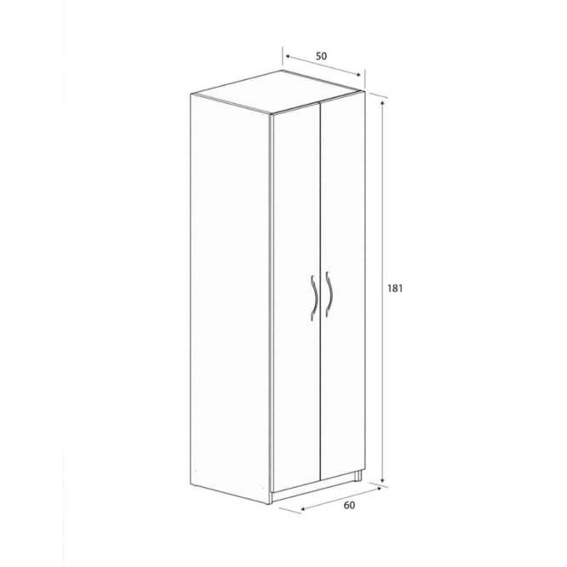 ארון בגדים / שרות 2 דלתות 6 תאי אחסון דגם גילת 6107G לבן