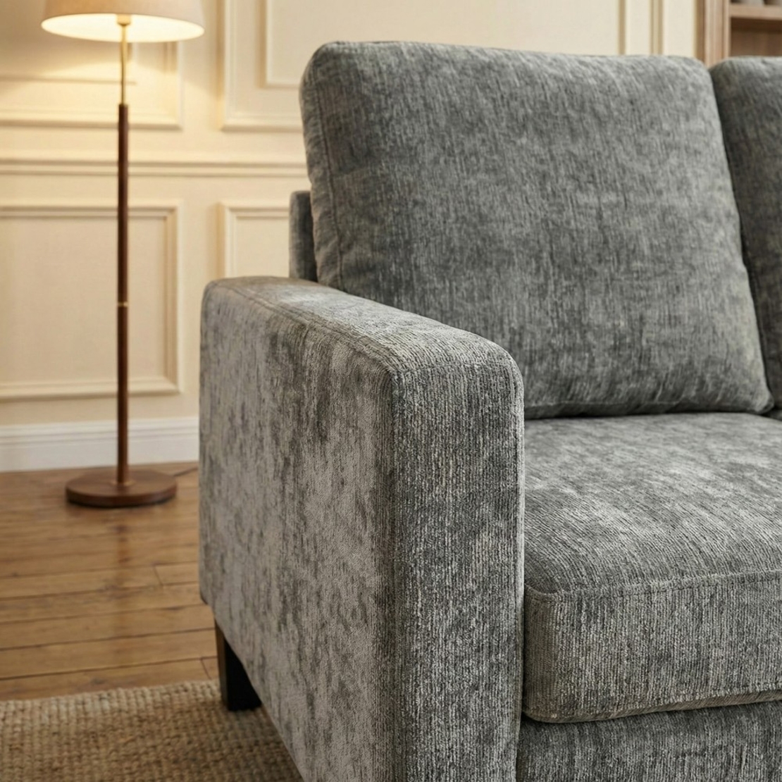 מערכת ישיבה פינתית קומפקטית ומודולארית דגם ספרינג אפור