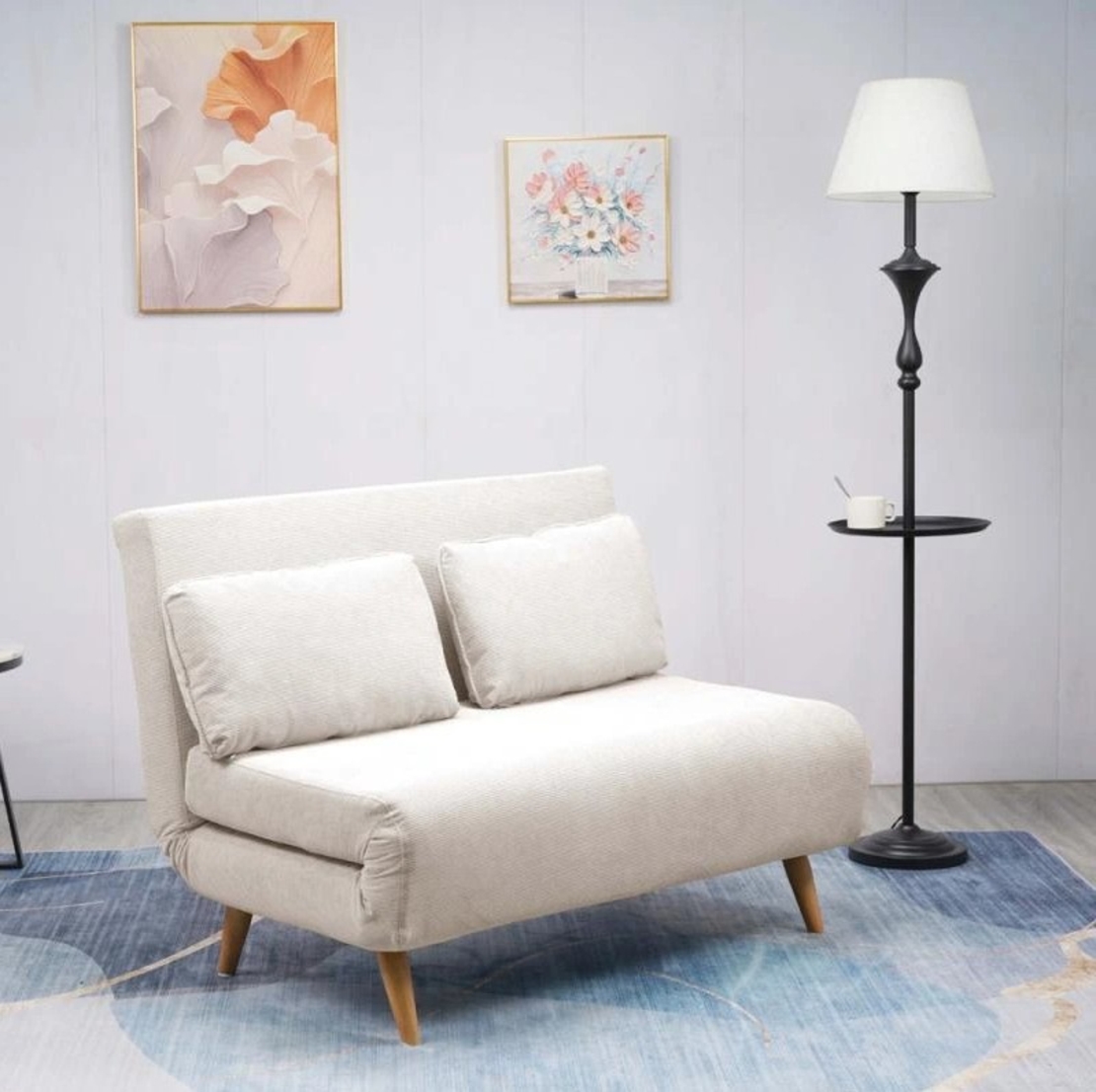 ספה ברוחב 120 נפתחת למיטה מרופדת בד רחיץ דגם נינט קרם