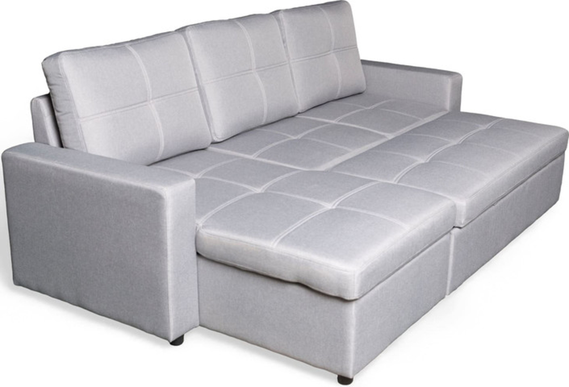 ספה פינתית עם ארגז מצעים דגם מודנה Modena אפור בהיר