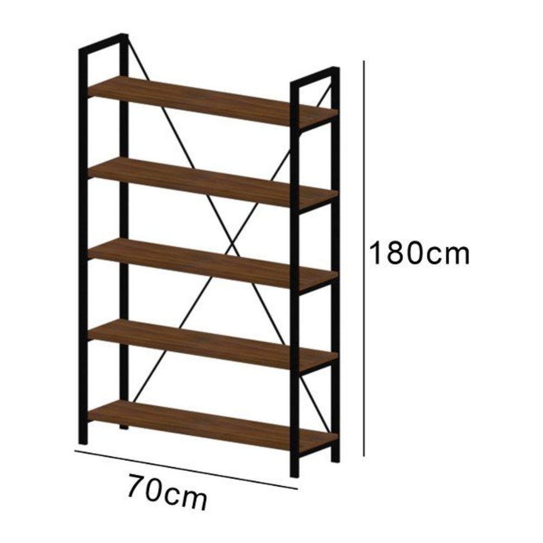 ספריה קלאסית ברוחב 70 דגם דניז DENIZ חום WALNUT