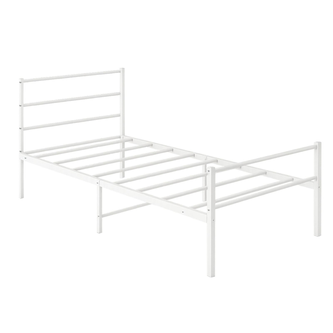 מיטת יחיד ממתכת למזרן 90×190 דגם נויה לבן