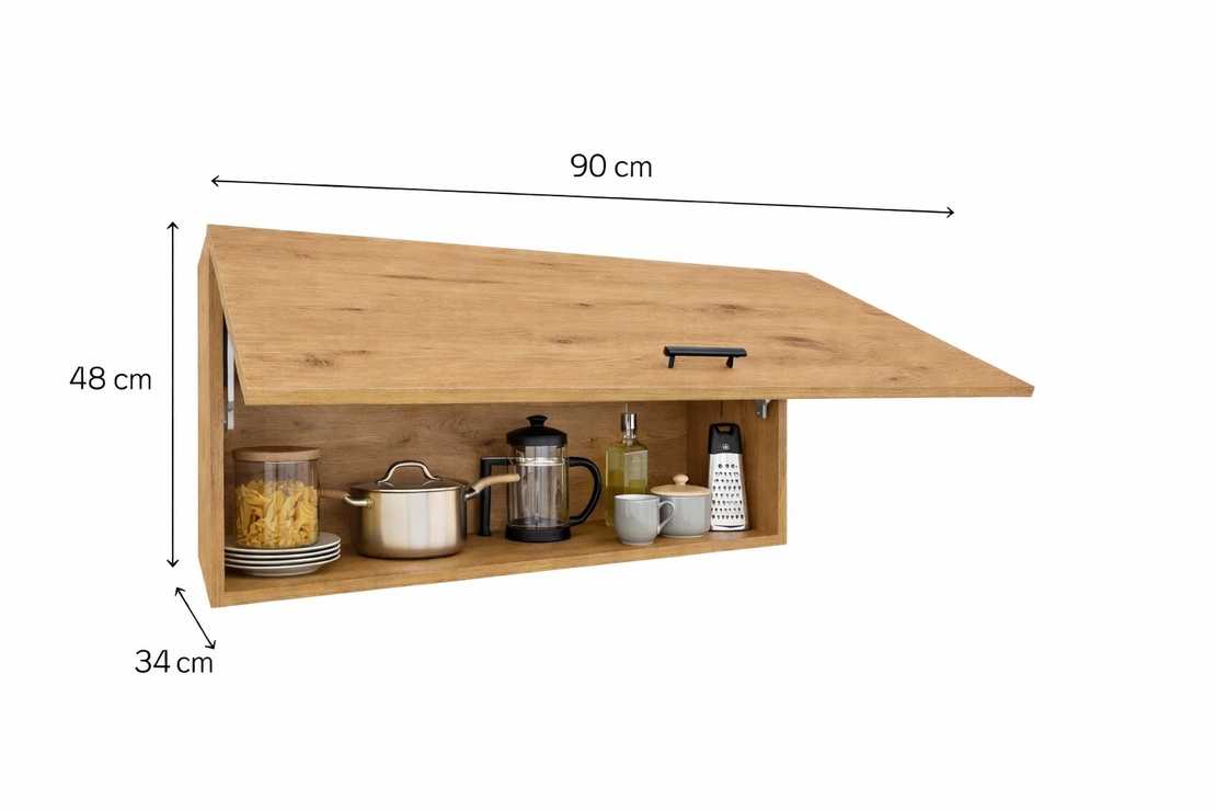 ארון שרות עליון למטבח קלאפה ברוחב 90 דגם רומי אלון